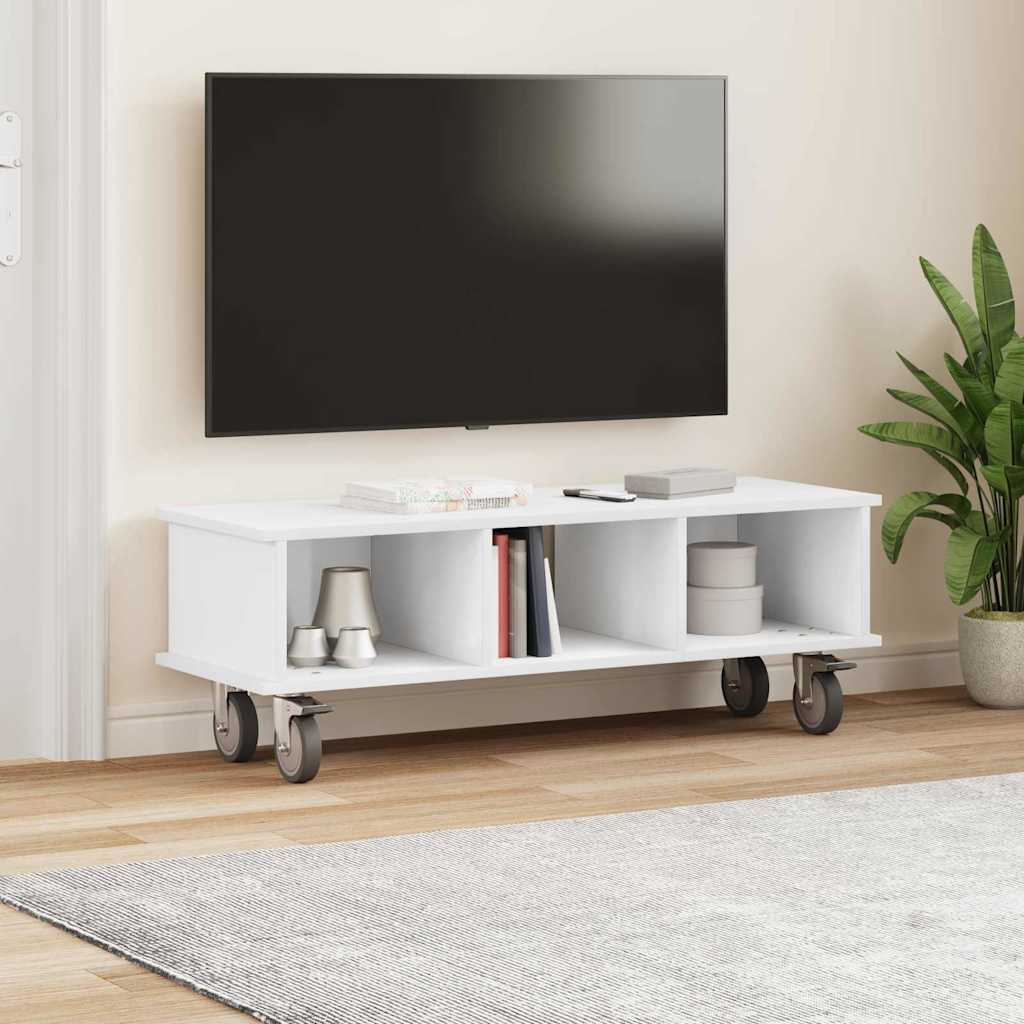 vidaXL Βάση TV 100 x 35 x 35 εκ Λευκό Επεξεργασμένο Ξύλο