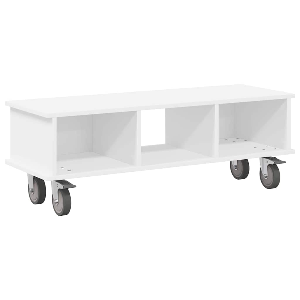vidaXL Βάση TV 100 x 35 x 35 εκ Λευκό Επεξεργασμένο Ξύλο