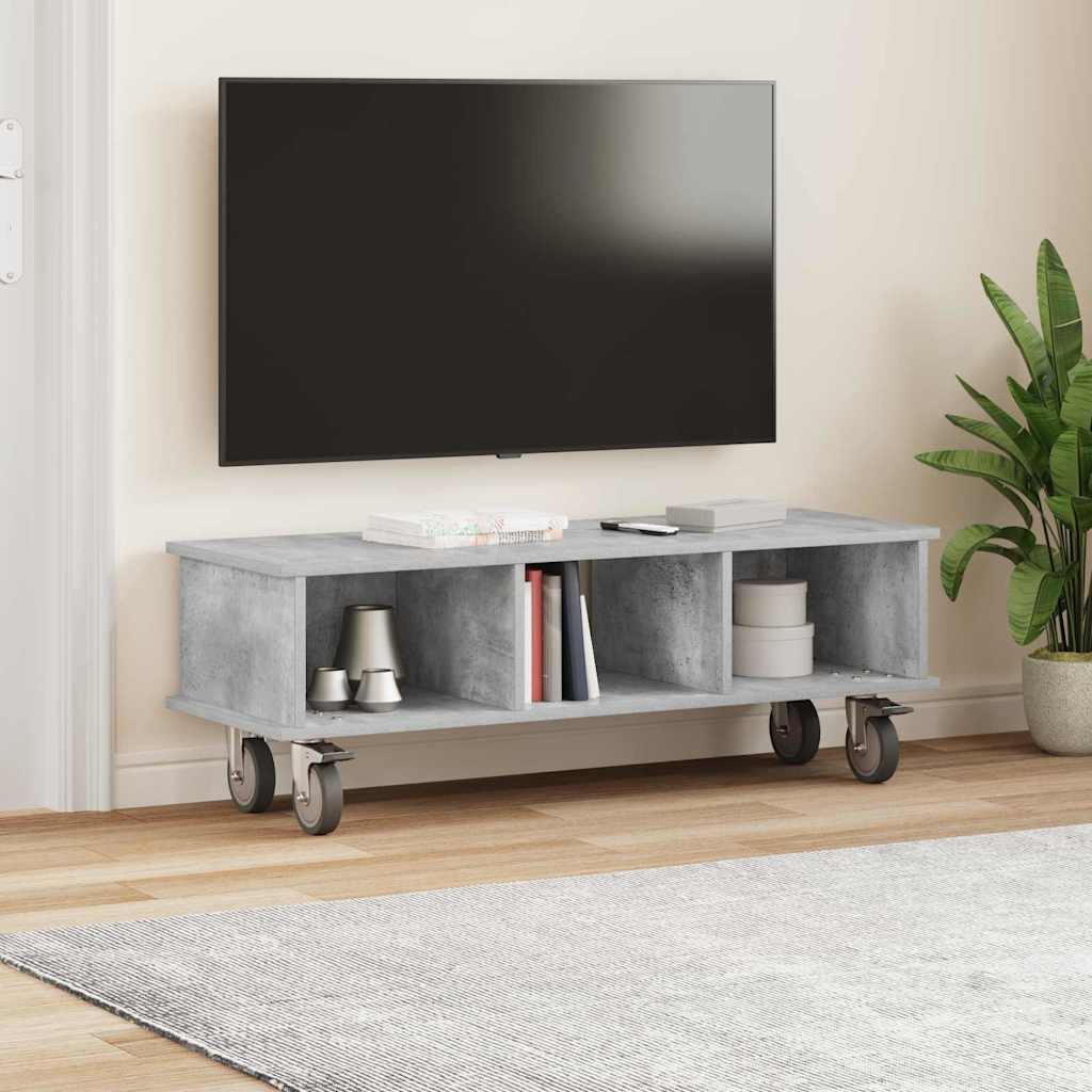 vidaXL Βάση TV 100 x 35 x 35 εκ Σκυρόδεμα Γκρι Επεξεργασμένο Ξύλο