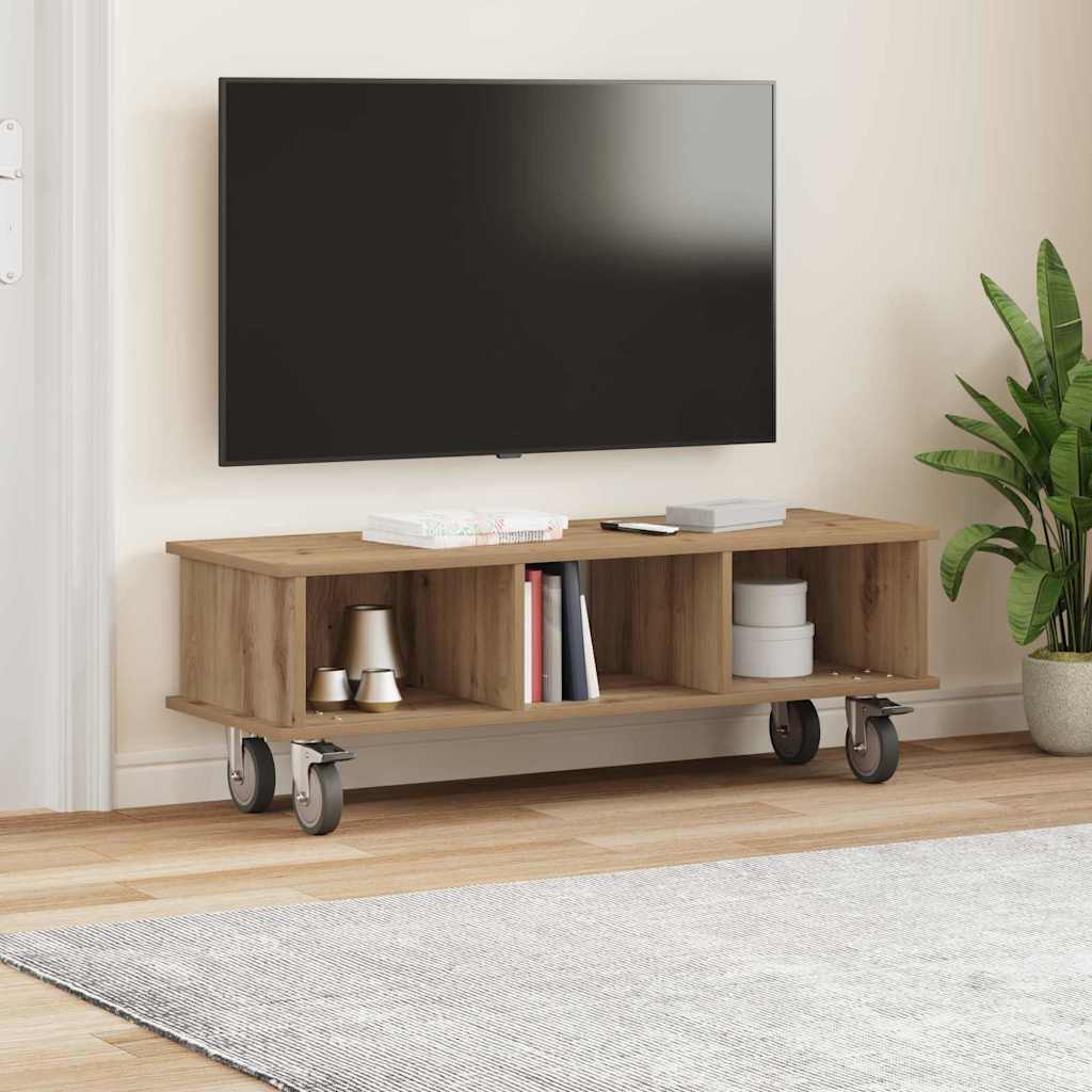 vidaXL Βάση TV 100 x 35 x 35 εκ Artisan Oak Επεξεργασμένο Ξύλο