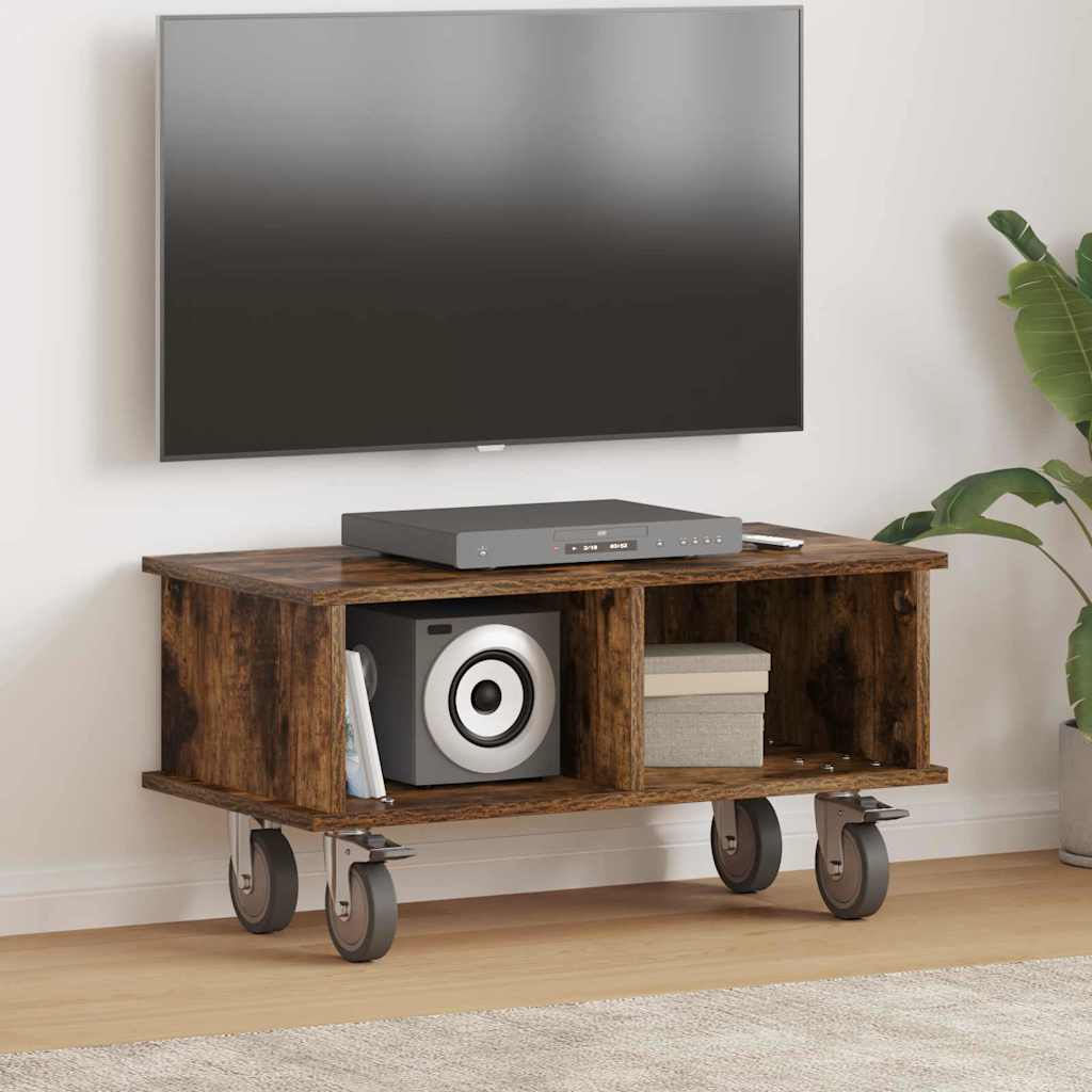 vidaXL Βάση TV 68,5 x 35 x 35 εκ Καπνιστό Δρύς Επεξεργασμένο Ξύλο