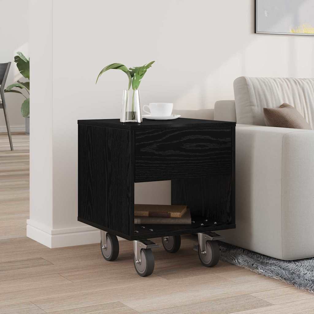 vidaXL Κομοδίνο Μαύρη Οξυά 40,5 x 40 x 48 εκ. Επεξεργασμένο Ξύλο