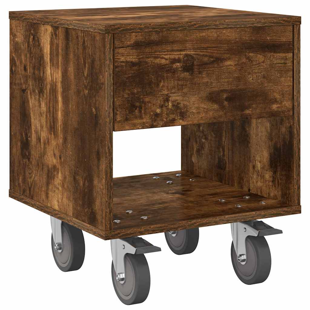 vidaXL Κομοδίνο 2 τμχ. Καπνιστό Δρύς 40,5 x 40 x 48 εκ.