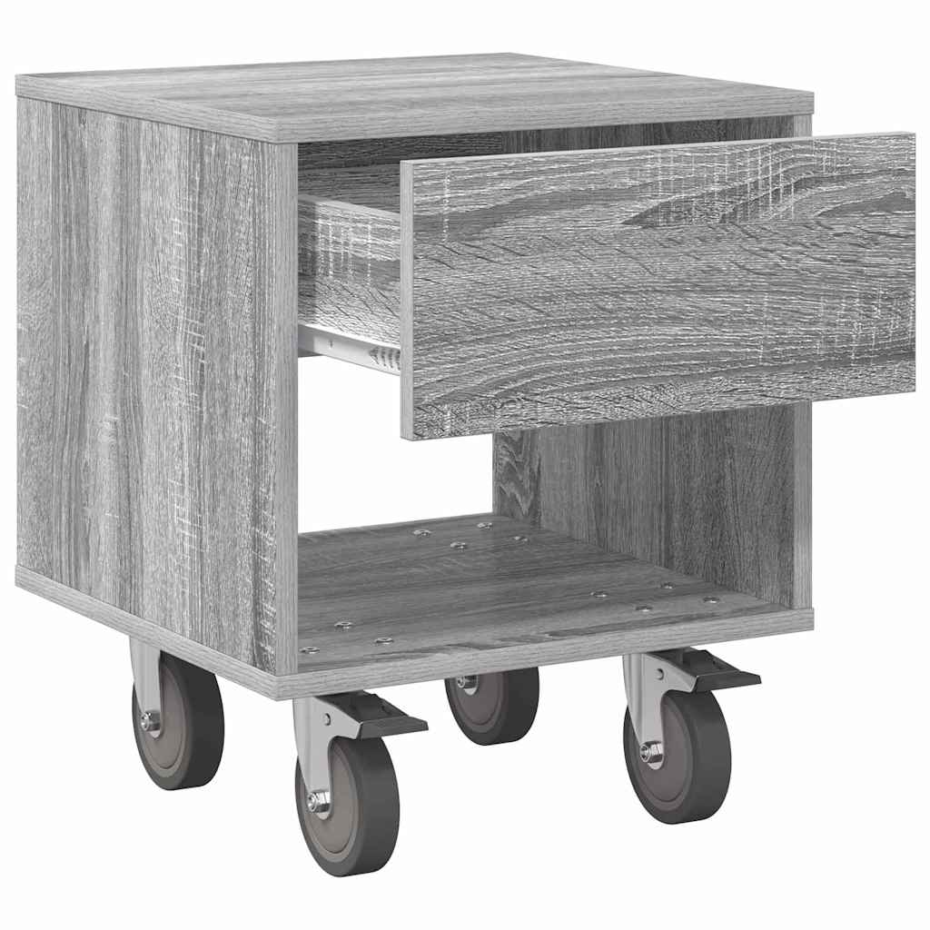 vidaXL Κομοδίνο 2 τμχ. Γκρίζο Σονομα 40,5 x 40 x 48 εκ.