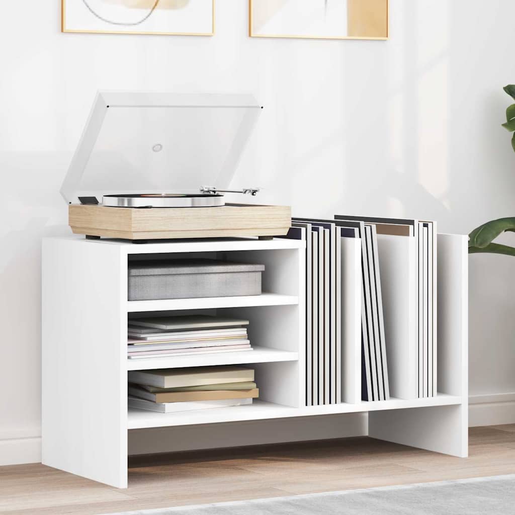 vidaXL Ντουλάπι δίσκων βινυλίου με ράφι Λευκό 78,5 x 35 x 45 εκ