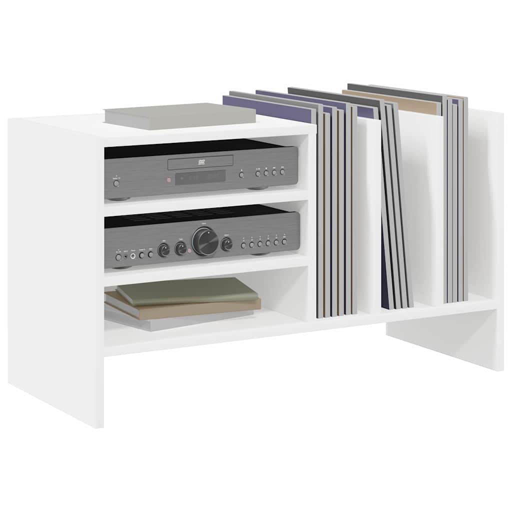 vidaXL Ντουλάπι δίσκων βινυλίου με ράφι Λευκό 78,5 x 35 x 45 εκ