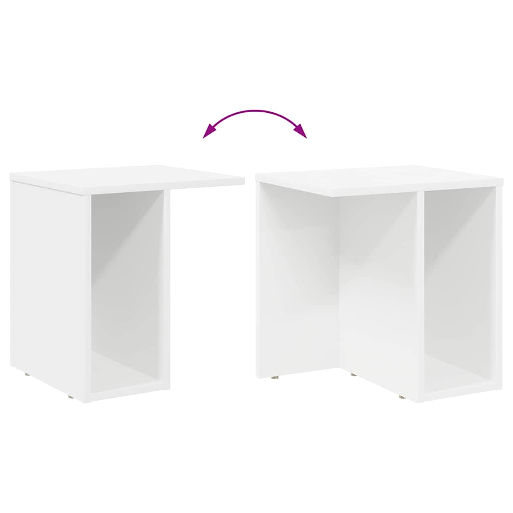 vidaXL End Table Λευκό 37 x 32 x 40 εκ Επεξεργασμένο ξύλο