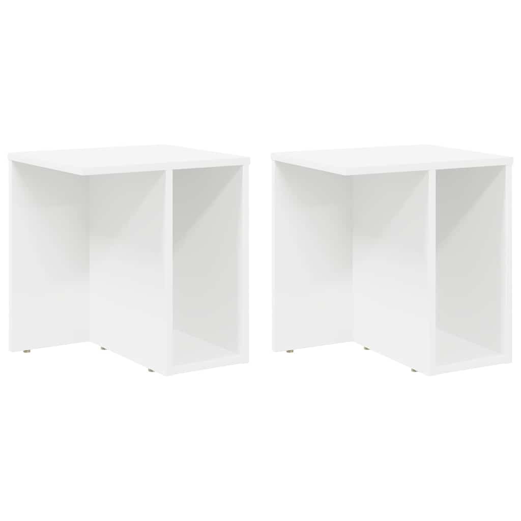 vidaXL End Table 2 pcs Λευκό 37 x 32 x 40 εκ Επεξεργασμένο ξύλο