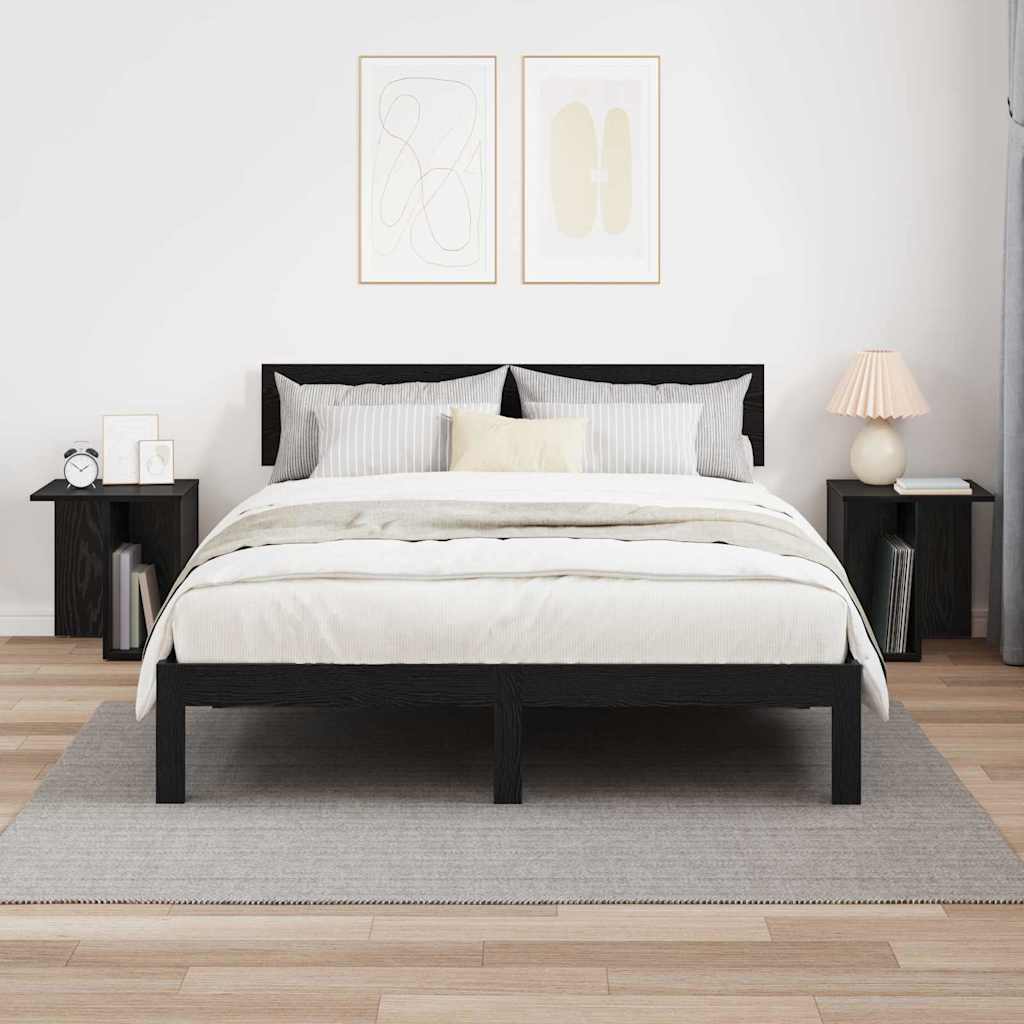 vidaXL End Table 2 pcs Μαύρη Οξυά 37 x 32 x 40 εκ Επεξεργασμένο ξύλο