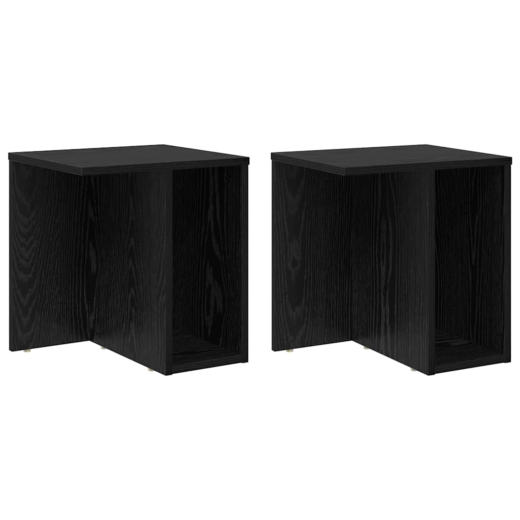 vidaXL End Table 2 pcs Μαύρη Οξυά 37 x 32 x 40 εκ Επεξεργασμένο ξύλο