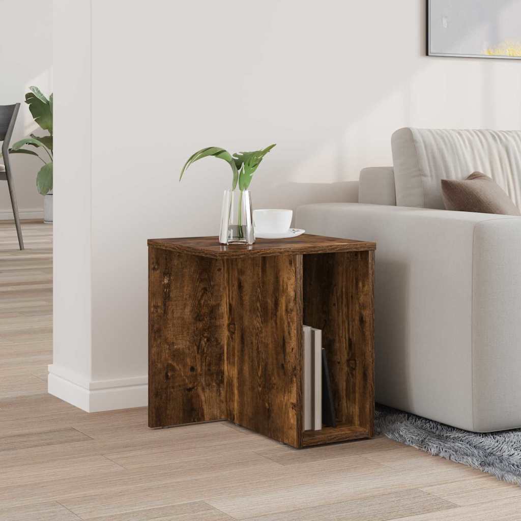 vidaXL End Table Καπνιστό Δρύς 37 x 32 x 40 εκ Επεξεργασμένο ξύλο