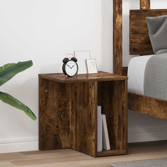 vidaXL End Table 2 τμχ. Καπνιστό Δρύς 37 x 32 x 40 εκ