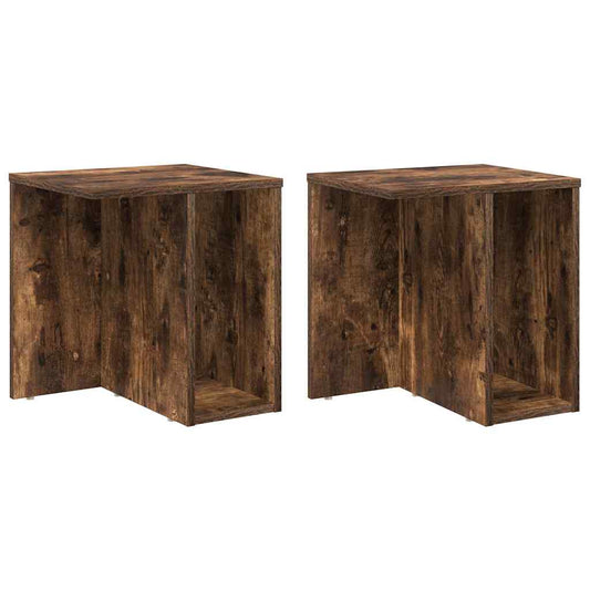 vidaXL End Table 2 τμχ. Καπνιστό Δρύς 37 x 32 x 40 εκ