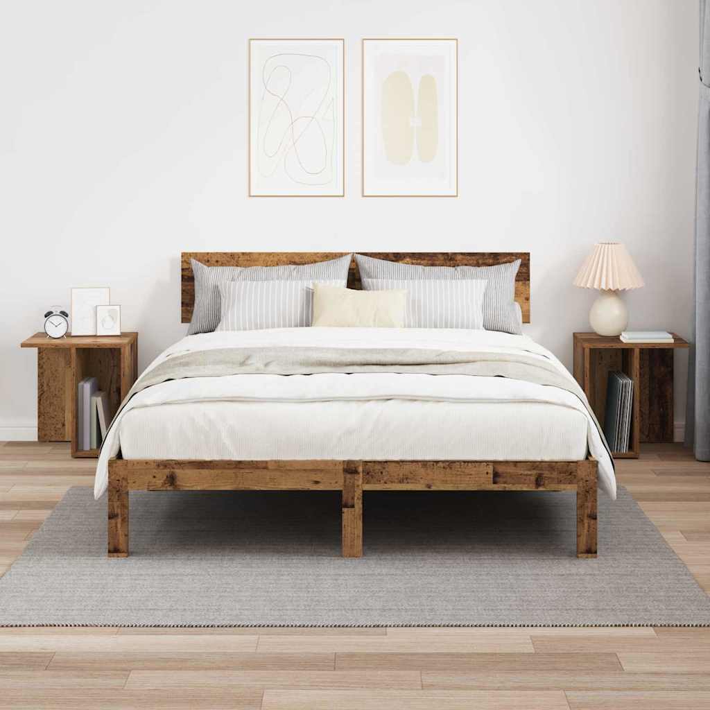 vidaXL End Table 2 pcs Παλιό ξύλο 37 x 32 x 40 εκ Επεξεργασμένο ξύλο