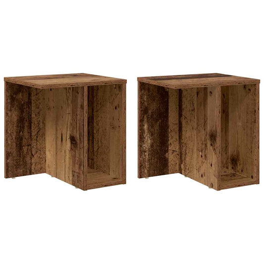 vidaXL End Table 2 pcs Παλιό ξύλο 37 x 32 x 40 εκ Επεξεργασμένο ξύλο