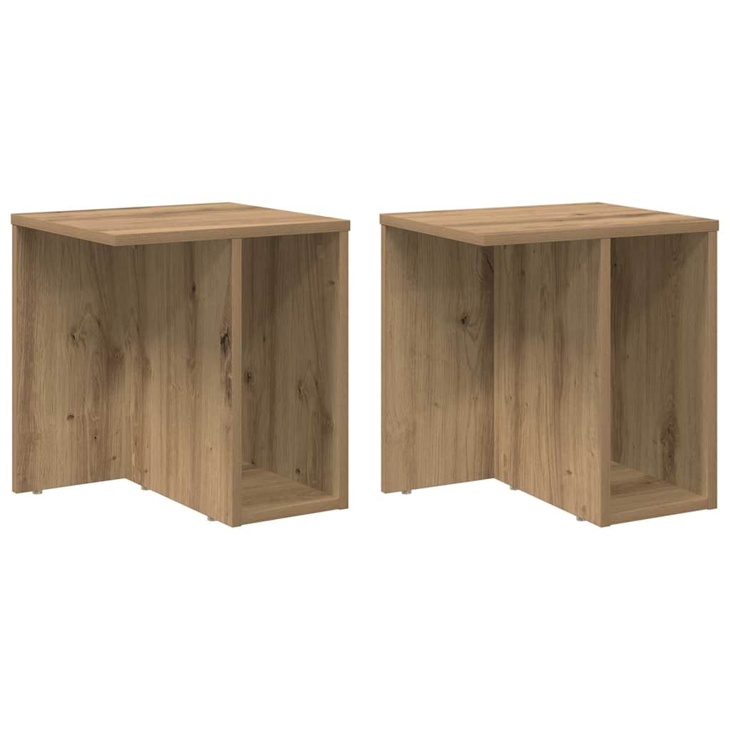 vidaXL End Table 2 pcs Artisan Oak 37 x 32 x 40 εκ Επεξεργασμένο ξύλο