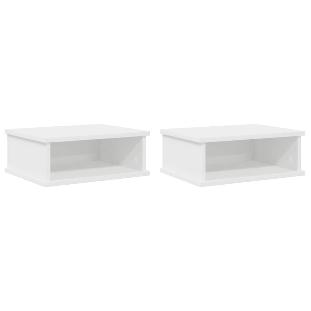 vidaXL Κομοδίνο 2 pcs Λευκό 40 x 31 x 15 εκ Επεξεργασμένο ξύλο