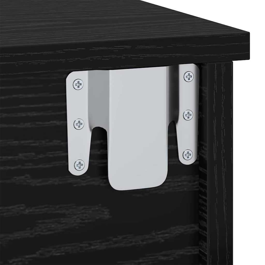 vidaXL Κομοδίνο 2 pcs Μαύρη Οξυά 40 x 31 x 15 εκ Επεξεργασμένο ξύλο