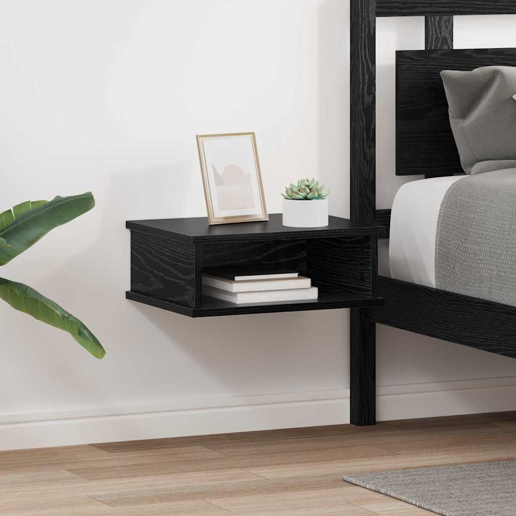 vidaXL Κομοδίνο 2 pcs Μαύρη Οξυά 40 x 31 x 15 εκ Επεξεργασμένο ξύλο