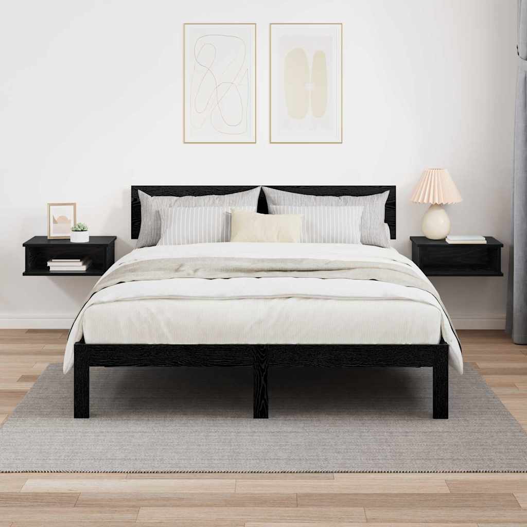 vidaXL Κομοδίνο 2 pcs Μαύρη Οξυά 40 x 31 x 15 εκ Επεξεργασμένο ξύλο
