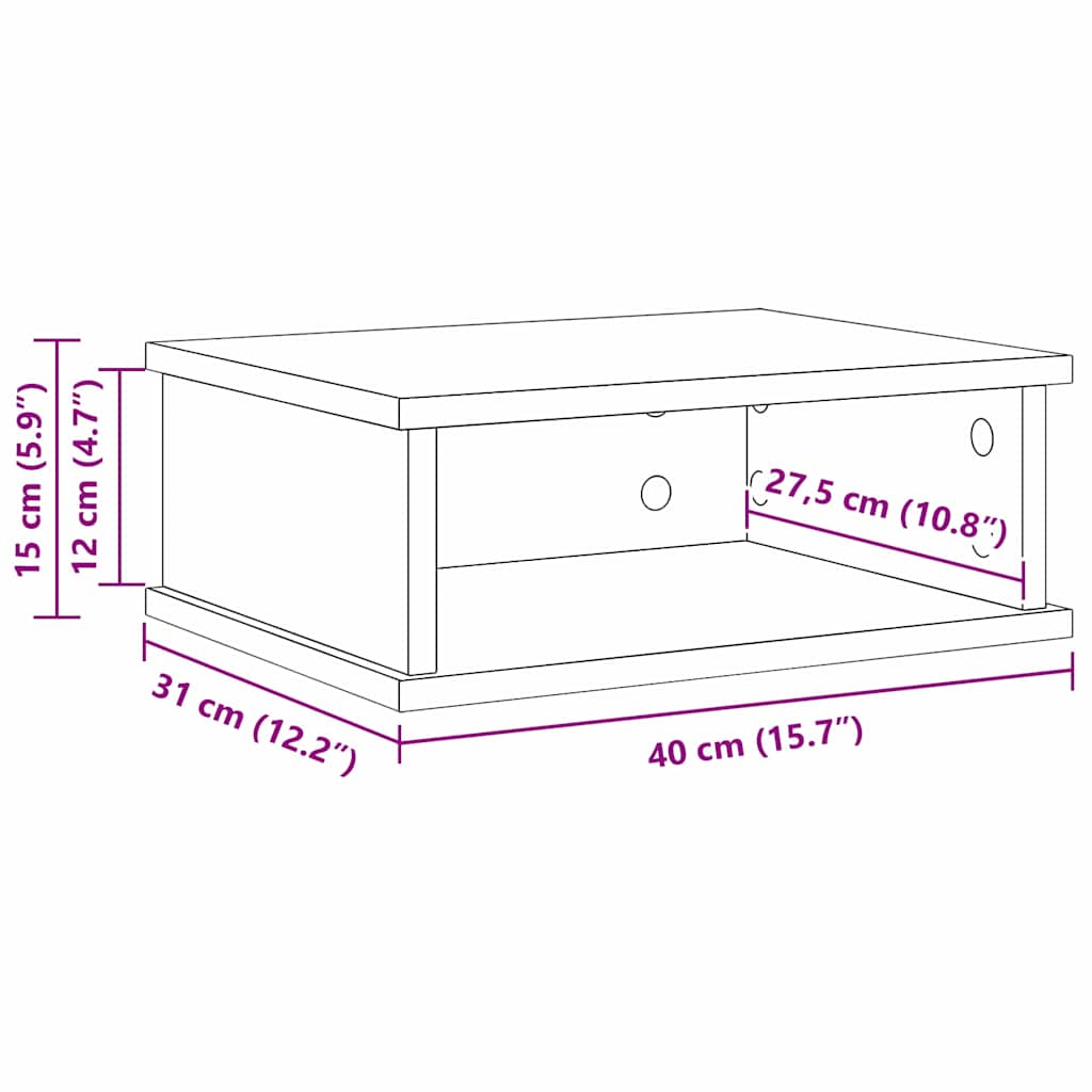 vidaXL Κομοδίνο Δρύς Sonoma 40 x 31 x 15 εκ Επεξεργασμένο Ξύλο
