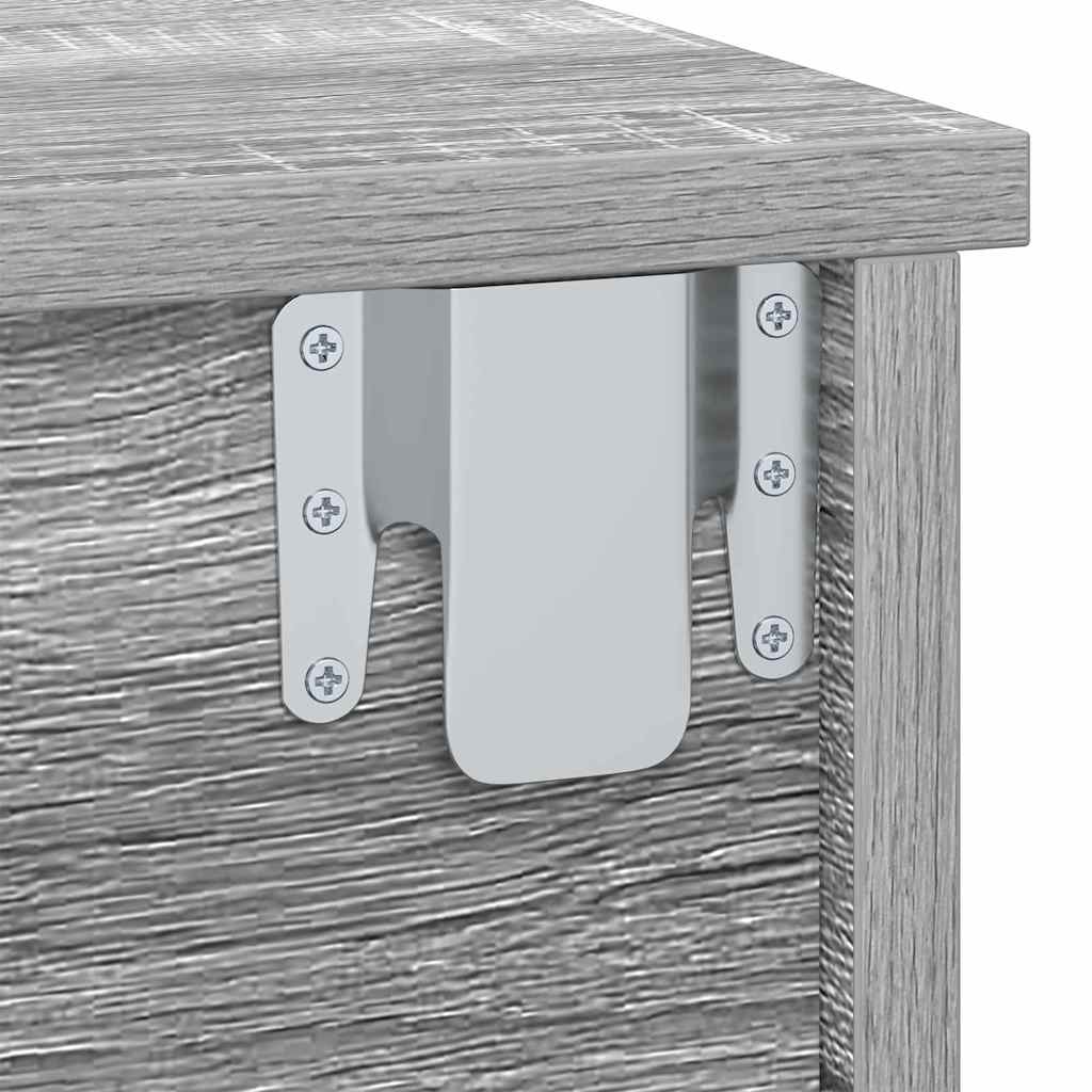 vidaXL Κομοδίνο 2 pcs Γκρίζο Σονομα 40 x 31 x 15 εκ Επεξεργασμένο ξύλο