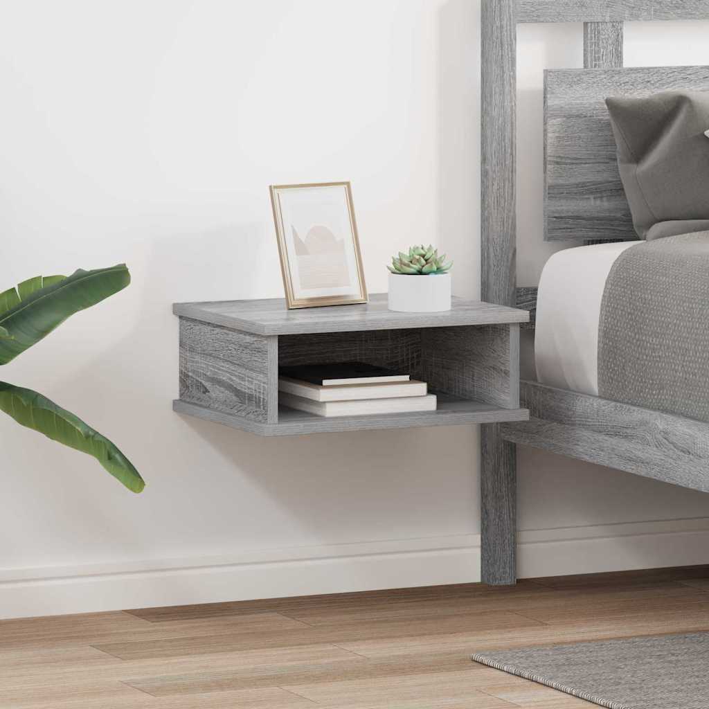 vidaXL Κομοδίνο 2 pcs Γκρίζο Σονομα 40 x 31 x 15 εκ Επεξεργασμένο ξύλο