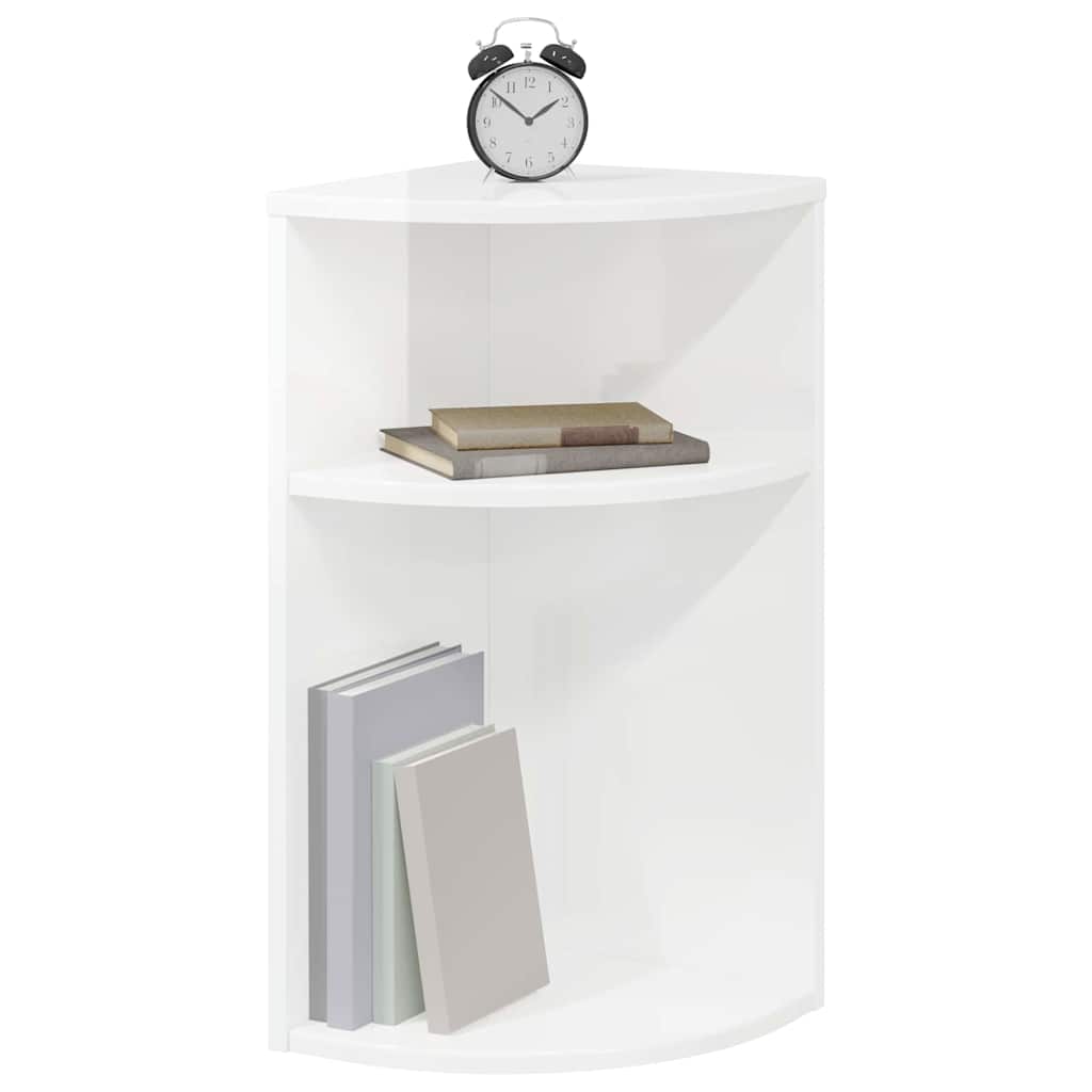 vidaXL End Table Υψηλής γυαλάδας λευκό 29,6 x 29,6 x 60 εκ