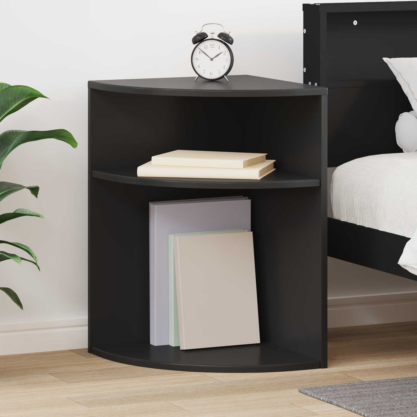 vidaXL End Table 39,7 x 39,7 x 60 εκ Επεξεργασμένο Ξύλο Μαύρο