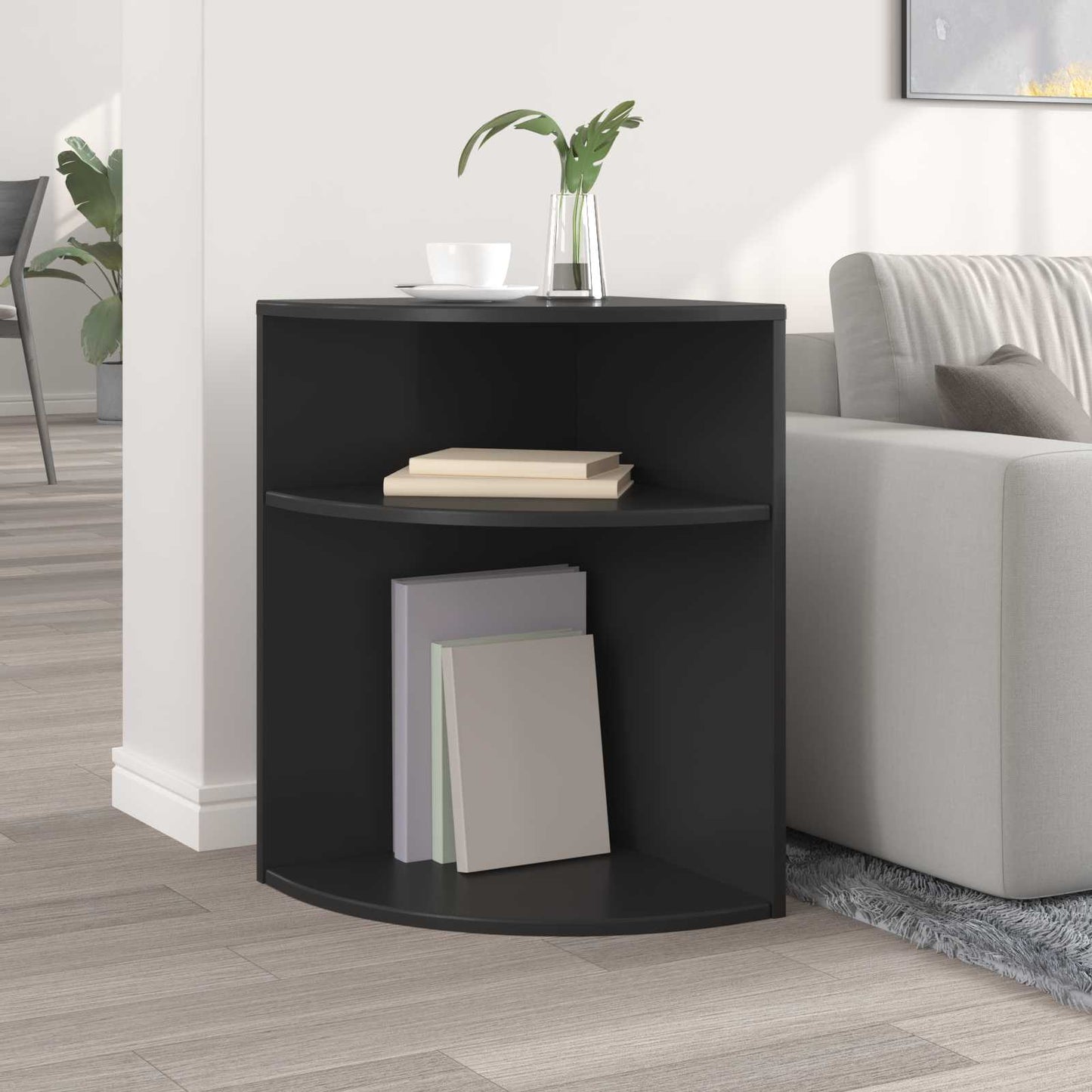 vidaXL End Table 39,7 x 39,7 x 60 εκ Επεξεργασμένο Ξύλο Μαύρο