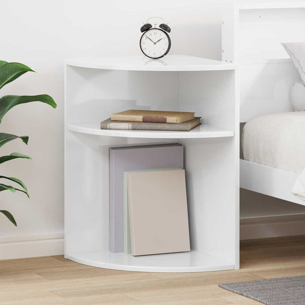 vidaXL End Table Υψηλής γυαλάδας λευκό 39,7 x 39,7 x 60 εκ