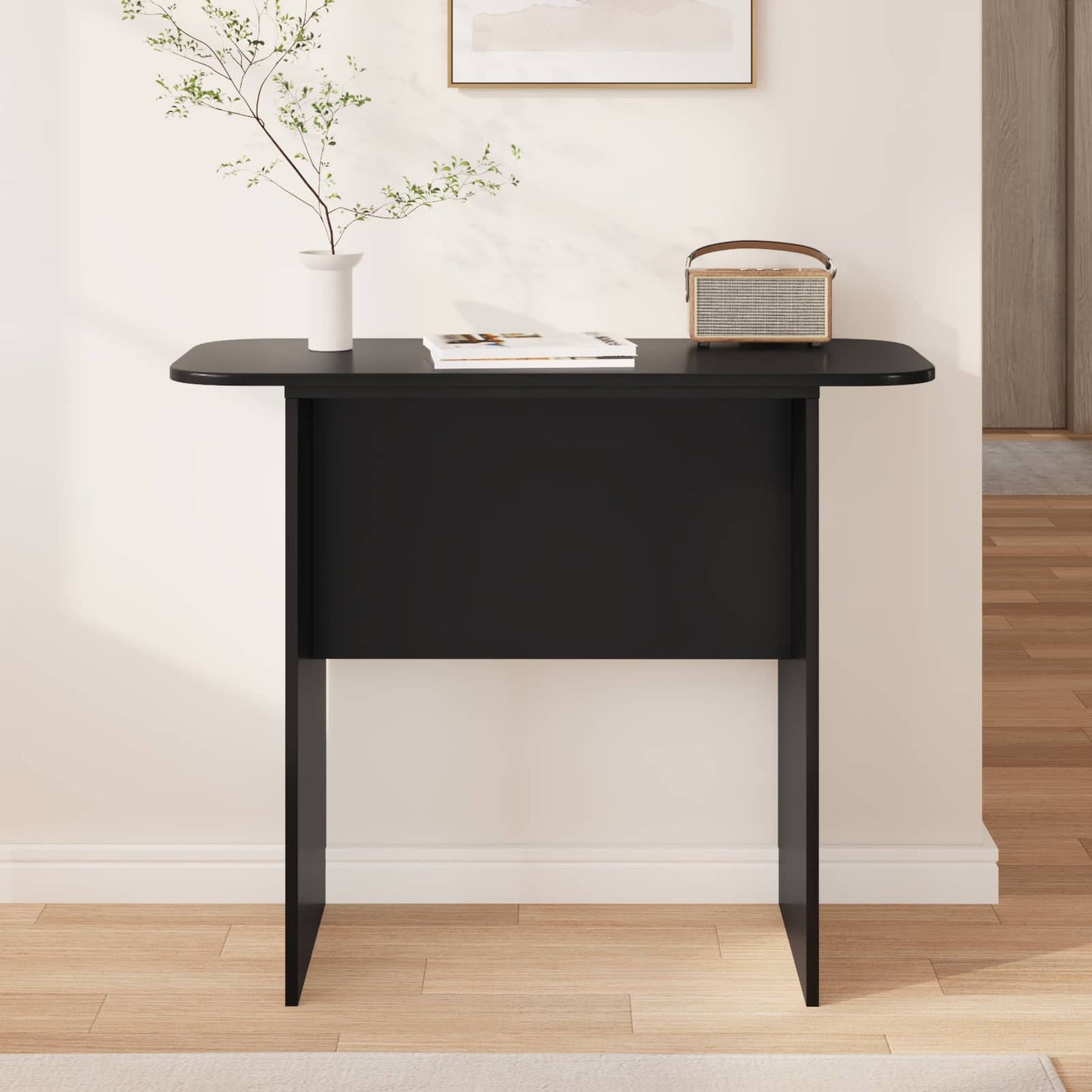 vidaXL Τραπέζι κονσόλας Μαύρο 93 x 40 x 75 εκ Επεξεργασμένο ξύλο