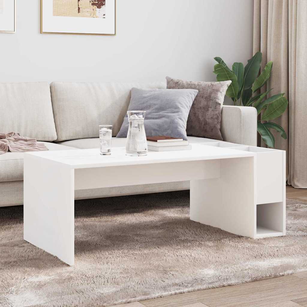 vidaXL Τραπεζάκι σαλονιού Λευκό 101,5 x 50 x 37 εκ. Επεξεργασμένο ξύλο