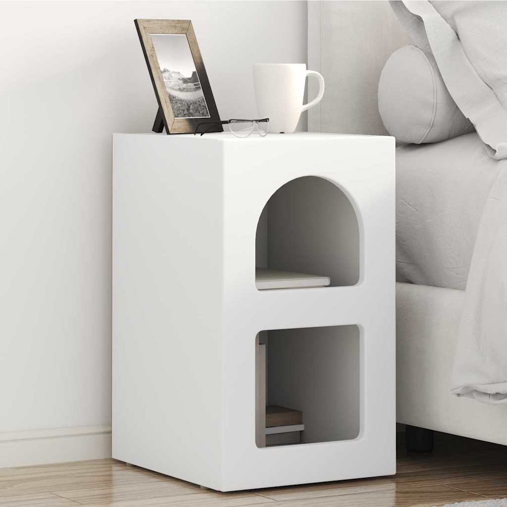 vidaXL Κομοδίνο ELST Λευκό 29,5 x 33,5 x 50 εκ Επεξεργασμένο Ξύλο