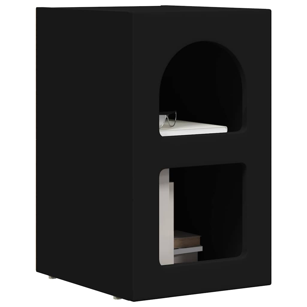 vidaXL Κομοδίνο 2 pcs Μαύρο 29.5 x 35 x 50 εκ Επεξεργασμένο ξύλο