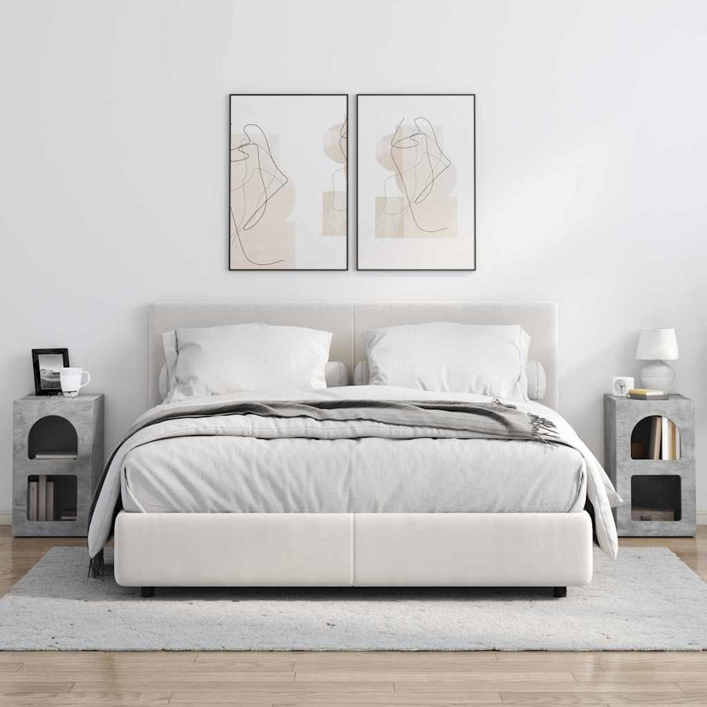 vidaXL Κομοδίνο 2 pcs Σκυρόδεμα Γκρι 29.5 x 35 x 50 εκ