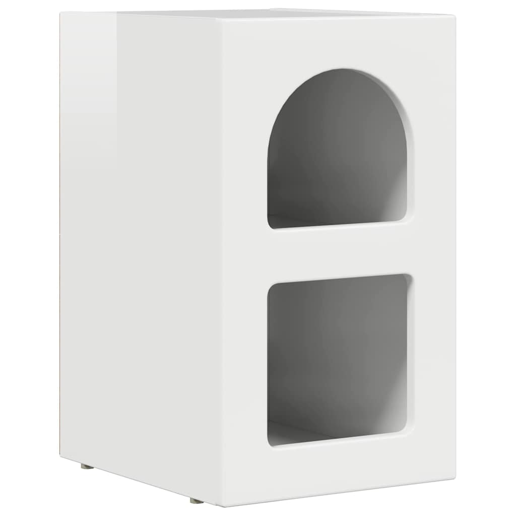 vidaXL Κομοδίνο Υψηλής γυαλάδας λευκό 29.5 x 35 x 50 εκ