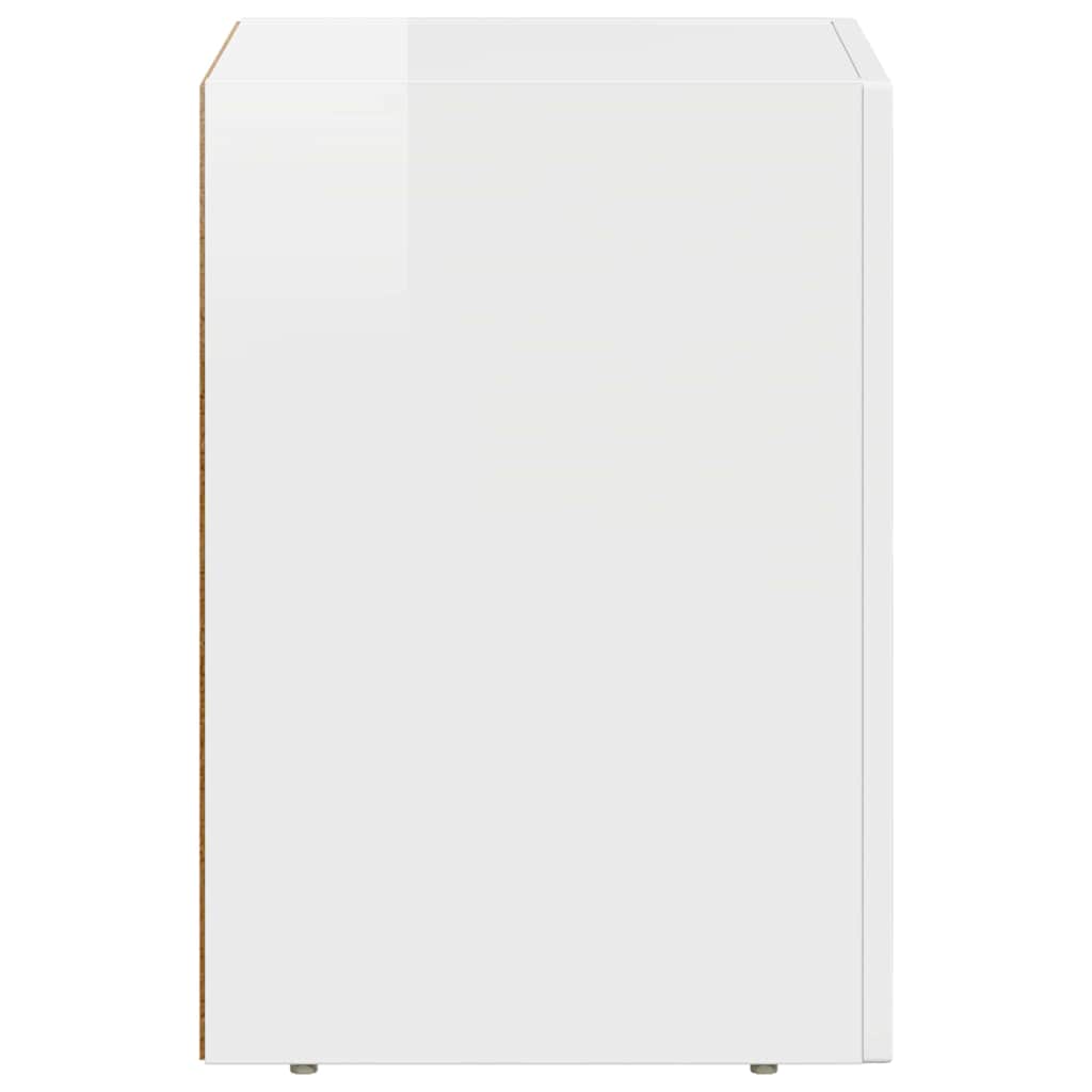 vidaXL Κομοδίνο 2 pcs Υψηλής γυαλάδας λευκό 29.5 x 35 x 50 εκ