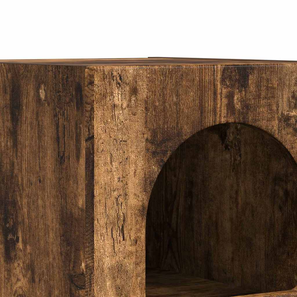 vidaXL Κομοδίνο Καπνιστό Δρύς 29.5 x 35 x 50 εκ Επεξεργασμένο ξύλο
