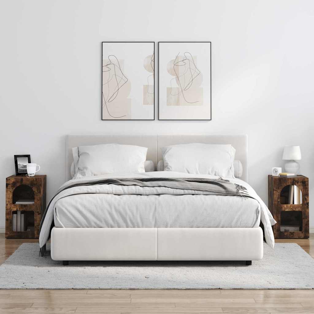 vidaXL Κομοδίνο 2 pcs Καπνιστό Δρύς 29.5 x 35 x 50 εκ