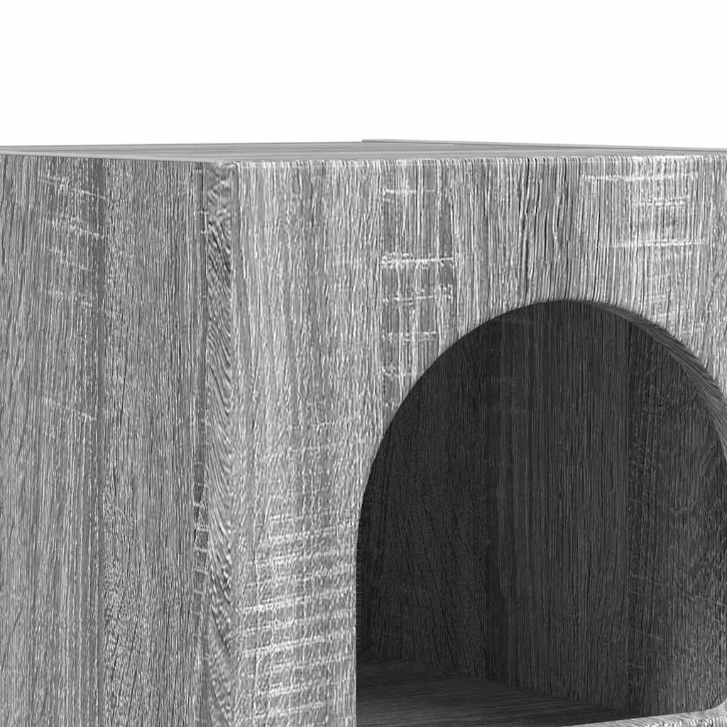 vidaXL Κομοδίνο Γκρίζο Σονομα 29.5 x 35 x 50 εκ Επεξεργασμένο ξύλο