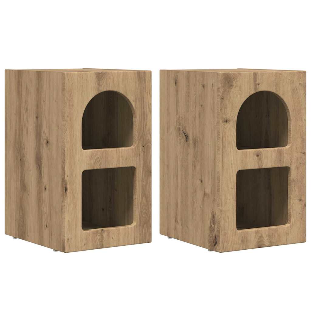 vidaXL Κομοδίνο 2 pcs Artisan Oak 29.5 x 35 x 50 εκ Επεξεργασμένο ξύλο