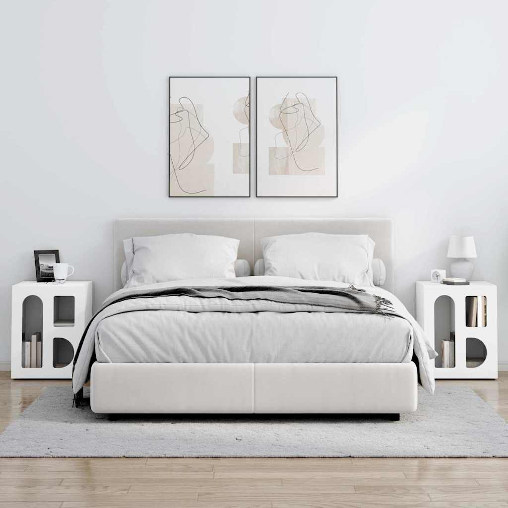 vidaXL Κομοδίνο 2 pcs Λευκό 40 x 35 x 50 εκ. Επεξεργασμένο ξύλο