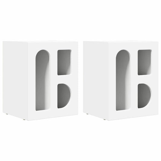 vidaXL Κομοδίνο 2 pcs Λευκό 40 x 35 x 50 εκ. Επεξεργασμένο ξύλο