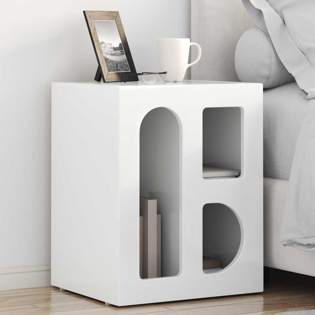 vidaXL Κομοδίνο 2 pcs Υψηλής γυαλάδας λευκό 40 x 35 x 50 εκ.