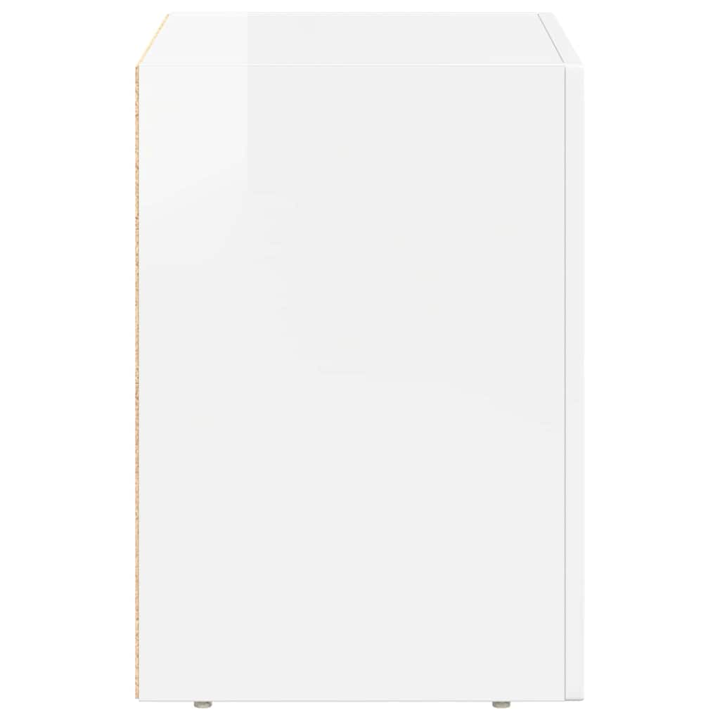 vidaXL Κομοδίνο 2 pcs Υψηλής γυαλάδας λευκό 40 x 35 x 50 εκ.