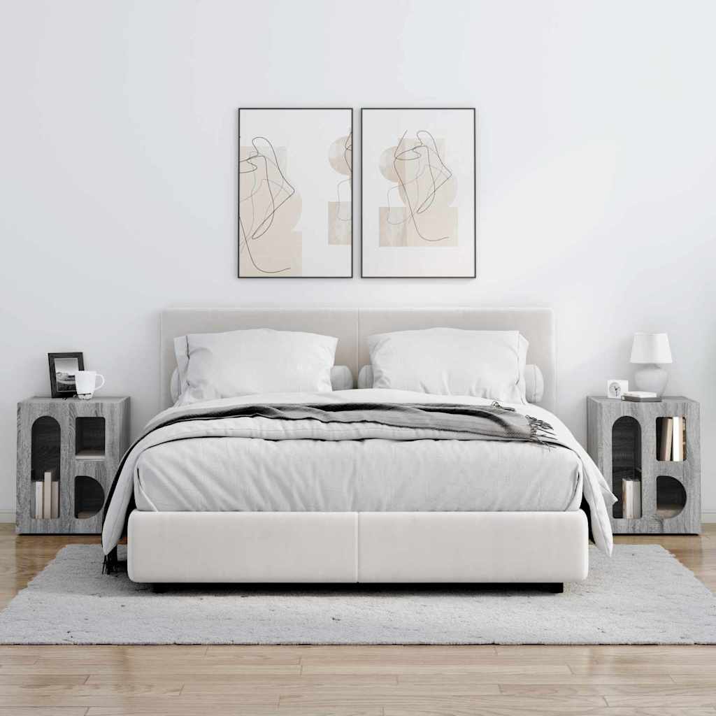 vidaXL Κομοδίνο 2 pcs Γκρίζο Σονομα 40 x 35 x 50 εκ.