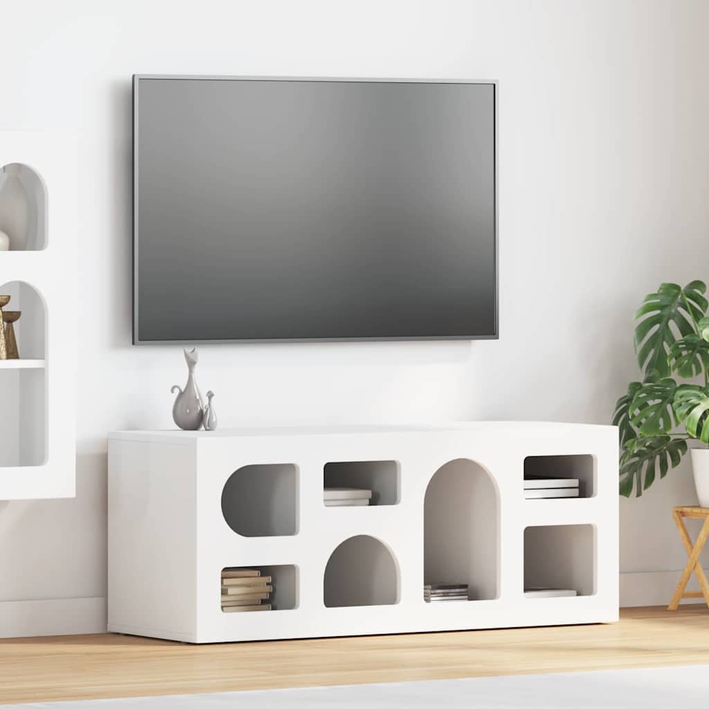 vidaXL Ντουλάπι TV Λευκό 100 x 35 x 40 εκ Επεξεργασμένο ξύλο