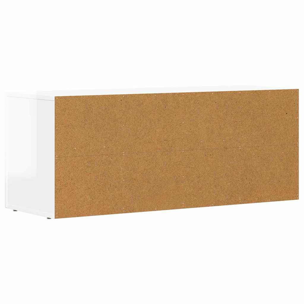 vidaXL Ντουλάπι TV Υψηλής γυαλάδας λευκό 100 x 35 x 40 εκ