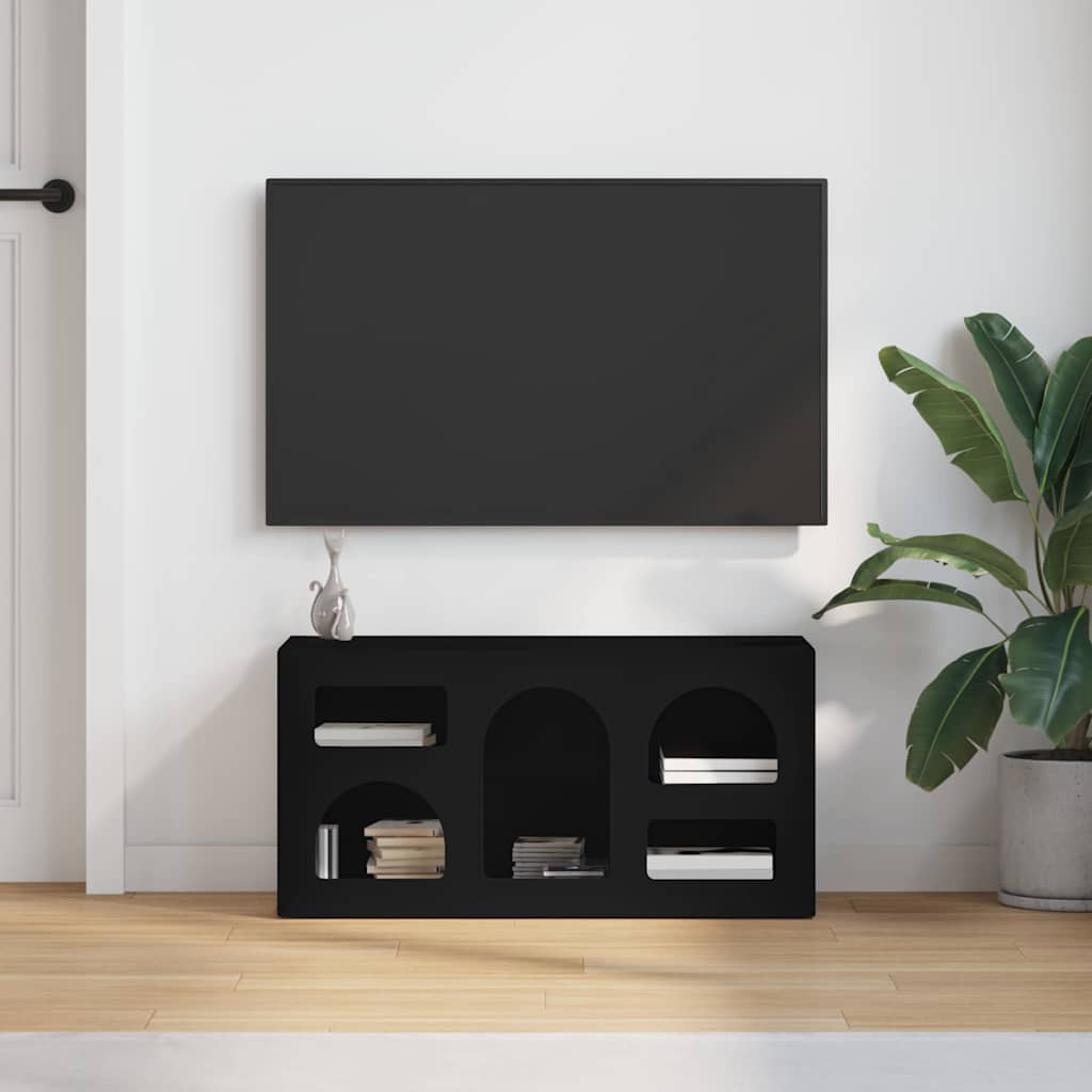 vidaXL Ντουλάπι TV Μαύρο 80 x 35 x 40 εκ Επεξεργασμένο ξύλο